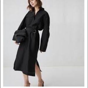 New Arket Oversized Green Midi Dress with Belt